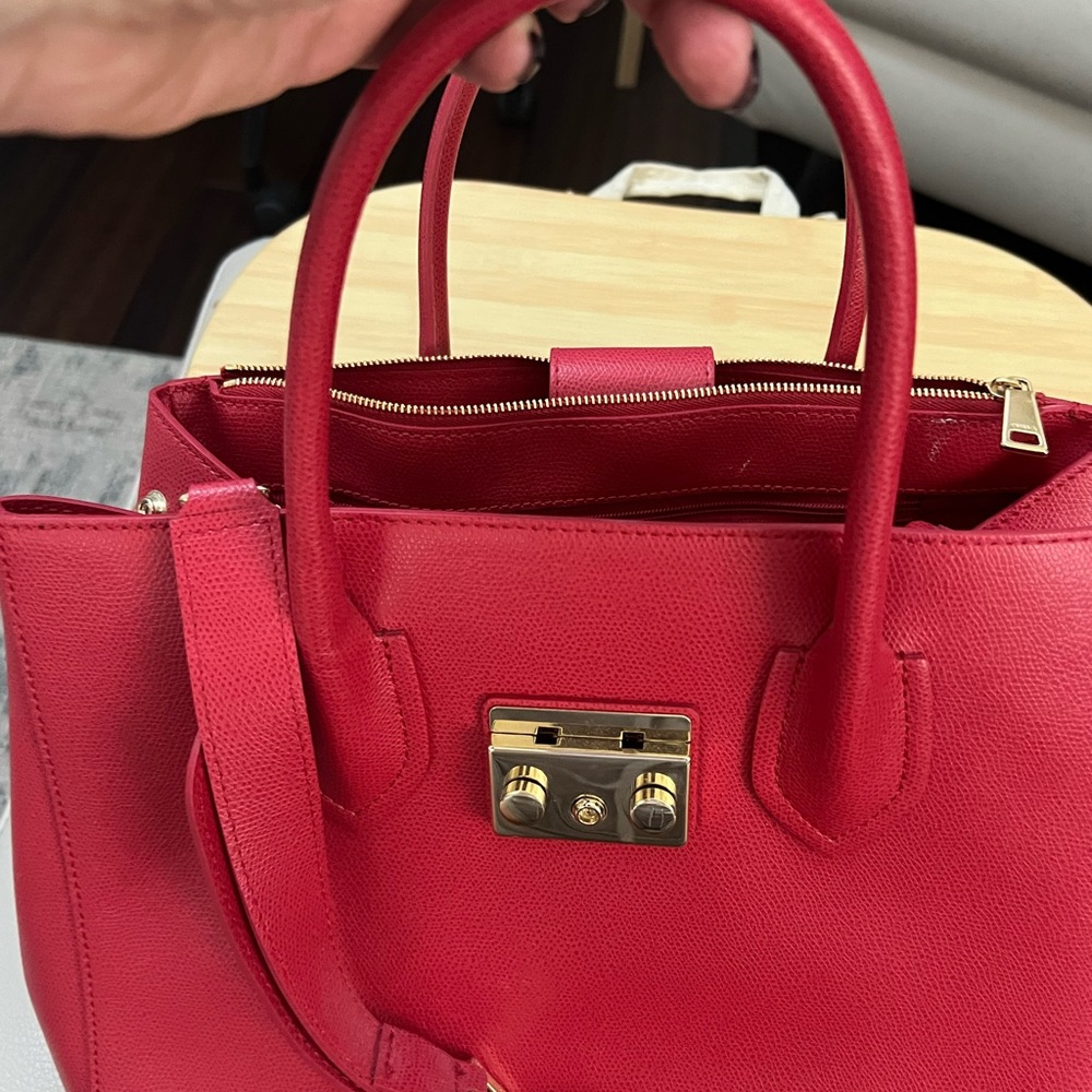 Elegant Red Furla Handbag